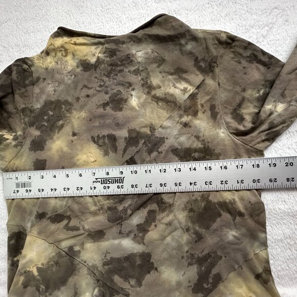 Cynthia Ashby Womens Tie-Dye Tunic Dress Small Brown Long Sleeve Artsy Boho New - Picture 9 of 12